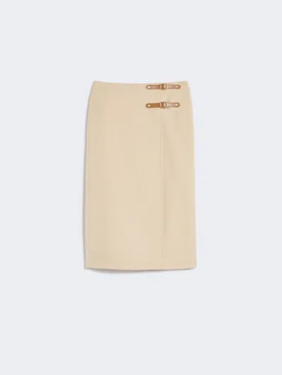 Max Mara Camel Wrap Skirt In Neutral