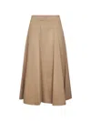 Max Mara Camel Zibeline Camel Geneve Midi Skirt In Brown