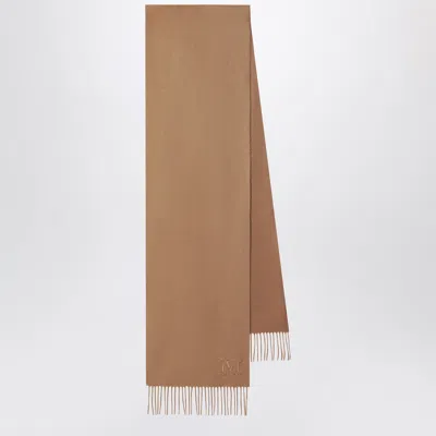 Max Mara Camel-colored Cashmere Scarf In Brown