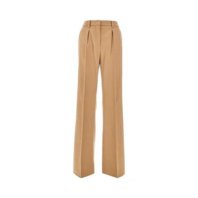 Max Mara Camelhair Tailored Pants In Nude