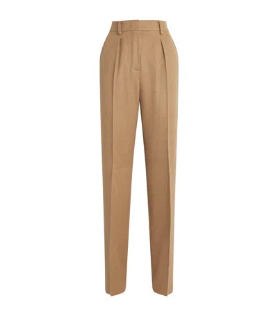 Max Mara Camelhair Wide-leg Trousers In Brown
