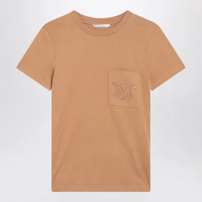 Max Mara Camel Coloured T Shirt In Cotton In Beige