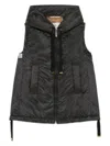 Max Mara Sleeveless High-collar Jacket With Zip-up Front And Adjustable Drawstrings In Black