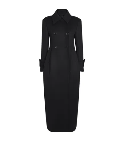 Max Mara Camelwool Collared Coat In Black