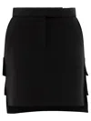 Max Mara Caro Wool Mini Skirt In Black