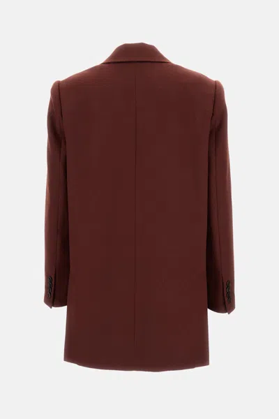 Max Mara Camelwool Single-breasted Jacket In Burgundy
