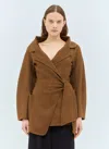 Max Mara Wool Wrapped Jacket In Brown