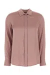 Max Mara Studio Pink Stretch Satin Baden Shirt In Pink
