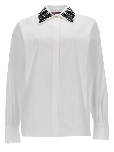 Max Mara Camicia Con Dettaglio Strass In White