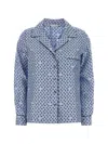 Max Mara Printed Silk Disco Shirt In Blue