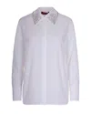 Max Mara Camicia In Popeline Con Cristalli Bianco Ottico In White