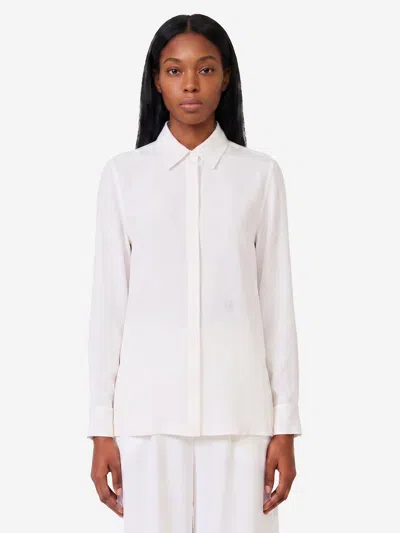 Max Mara Geranium Crepe De Chine Shirt In White