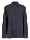 Max Mara Mxmsiamese Collared Shirt Long Sleeves Pocket In Blue