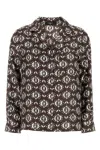 Max Mara Printed Silk Pyjama Shirt In Brown