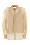 Max Mara Camicia Ovale In Organza Beige  Donna