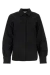 Max Mara Camicia Pagina In Popeline Stretch Nero Donna