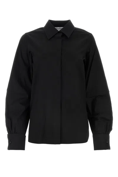 MAX MARA CAMICIA PAGINA IN POPELINE STRETCH NERO DONNA