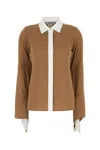 Max Mara Camicia Pio In Crepe Caramello  Donna In Multi