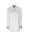 Max Mara Queva Beaded Button-down Cotton Shirt In 001