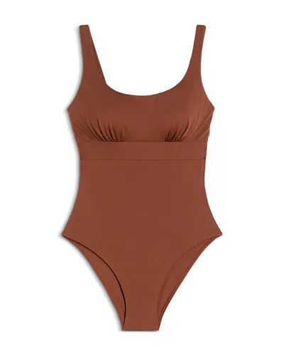Max Mara Camilla One Piece Swimsuit In Brown