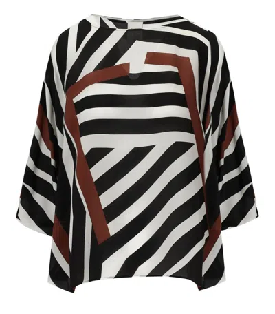 Max Mara Camino Kakao Blouse In Black