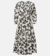Max Mara Floral-print Cotton-poplin Wrap Dress In Multi