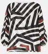 Max Mara Camino Striped Silk Top In Multicoloured
