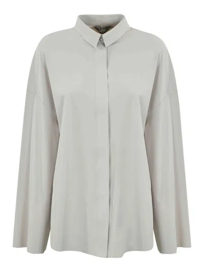 Max Mara Patella Shirt In Technical Jersey In Neutral