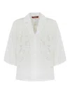 Max Mara Relaxed Fit Shirt With Cut-out Embroidery In White