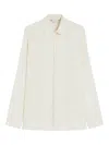 Max Mara Button-down Shirt With Classic Collar And Tapered Cuffs In Neutral