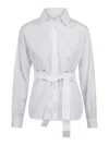 Max Mara Popeline Shirt With Belt In White