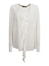 Max Mara Studio Silk Blouse In Neutral