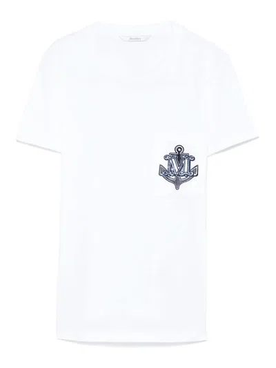 Max Mara Acacia Logo Pocket Jersey T-shirt In White