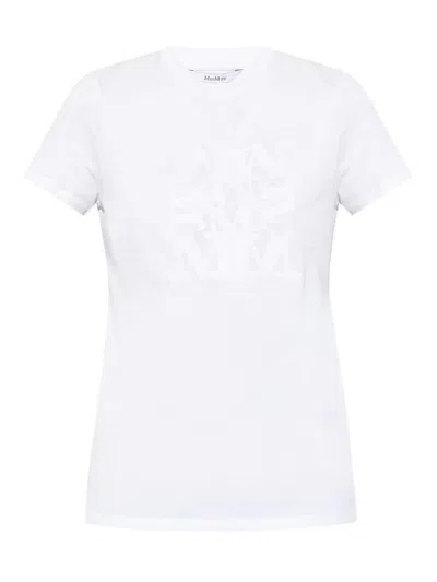 Max Mara Logo-embroidered Cotton T-shirt In White