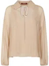 Max Mara Pleat-detail Blouse In Neutral
