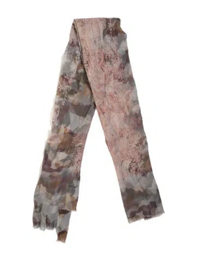 Pre-owned Max Mara Camouflage Print Scarf In Grey