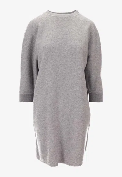 Max Mara Canada Wool-blend Mini Dress In Gray