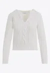 Max Mara White Cashmere Cancan Sweater In White