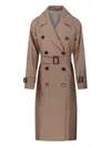 Max Mara Candida Belted Double-breasted Coat In Brown