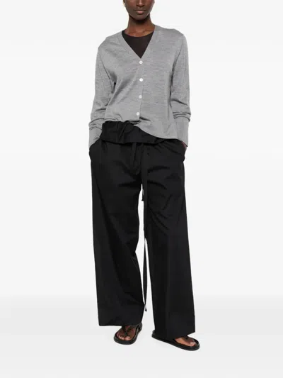 Max Mara Canditi V-neck Button-up Cardigan In Gray