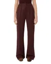 Max Mara Pleated Virgin Wool Twill Pants In Burgundy
