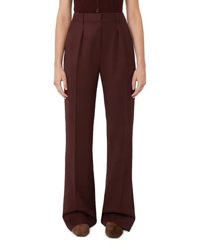 Max Mara Cannes Cherry Wool Pants In Red