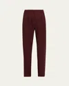 Max Mara Cannes Pleated Straight-leg Wool Pants In Burgundy