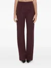 Max Mara Cannes Trousers In Virgin Wool In Burgundy