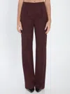 Max Mara Cannes Trousers In Virgin Wool In Brown