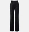 Max Mara Cannes Virgin Wool Straight Pants In Black