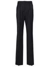 Max Mara Cannes Wide Leg Wool Gabardine Trousers In Black