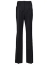 Max Mara Cannes Wide Leg Wool Gabardine Trousers Blue In Black