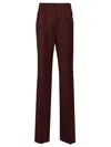 Max Mara Cannes Wide Leg Wool Gabardine Trousers Bordeaux In Red