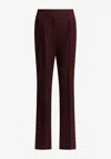 Max Mara Cannes Wool Straight-leg Pants In Burgundy
